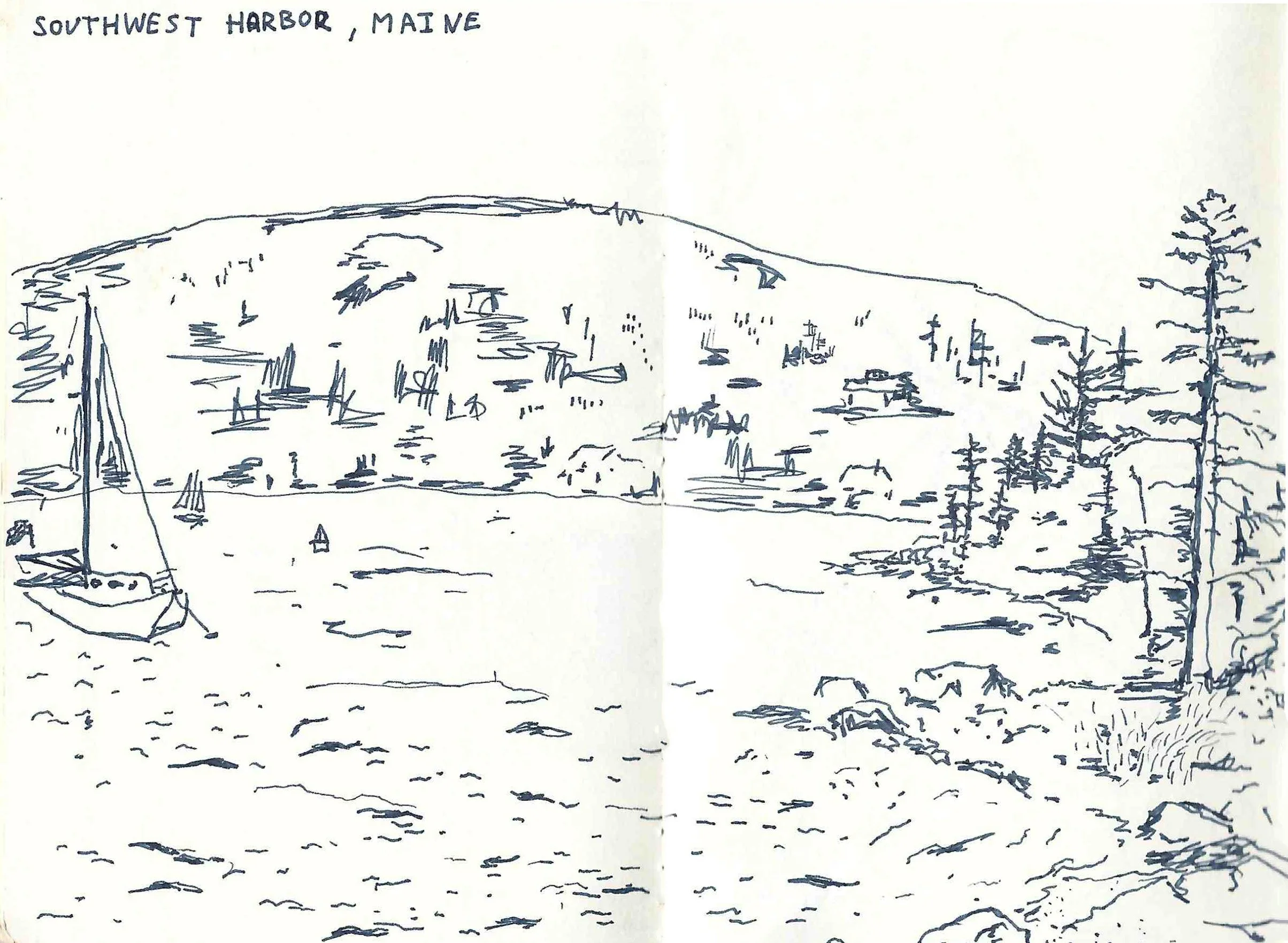 "MAINE" ; Pen on paper, Summer 2026