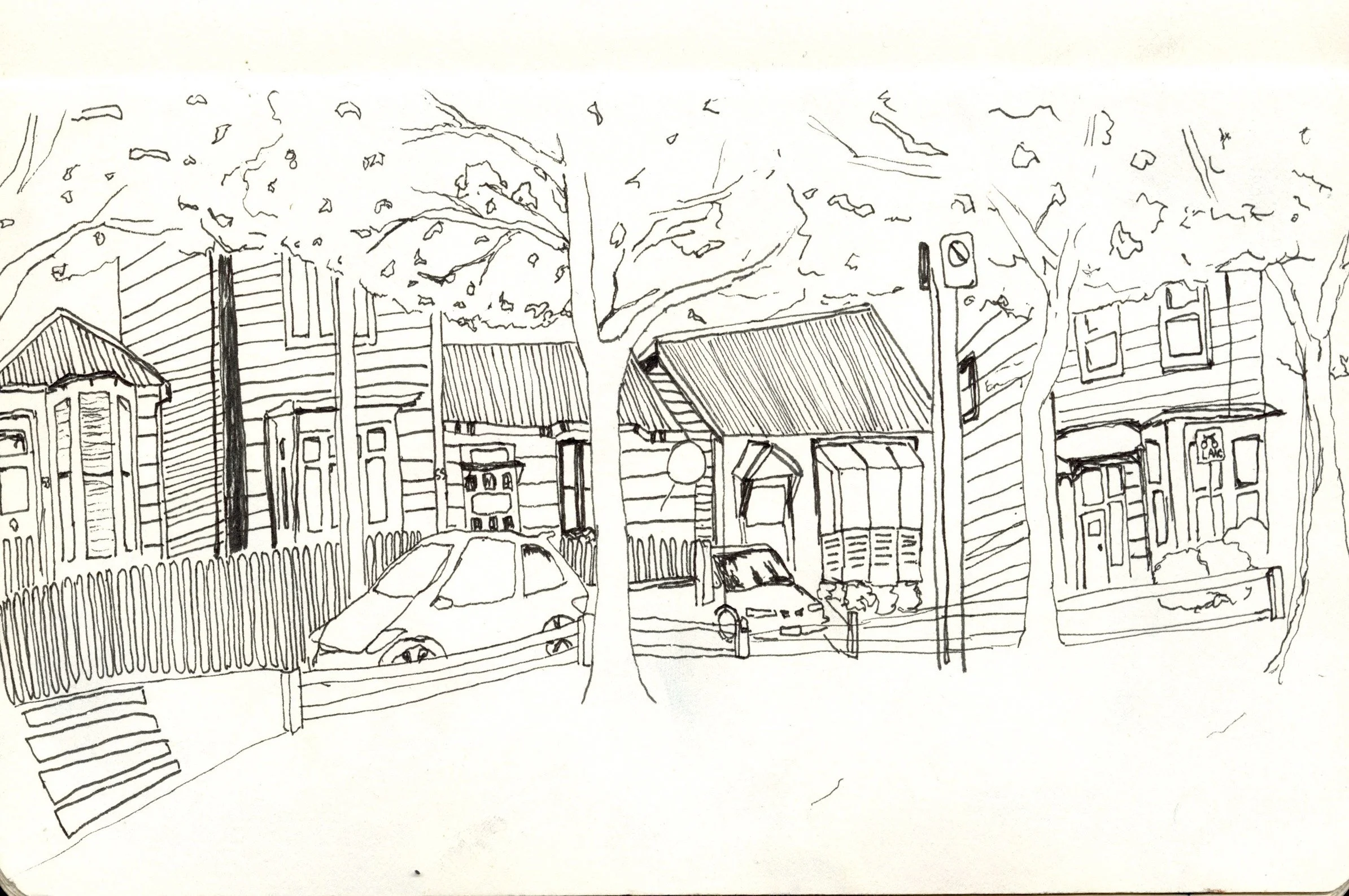 “Aro St”; Pen on Paper, Size, 2025
