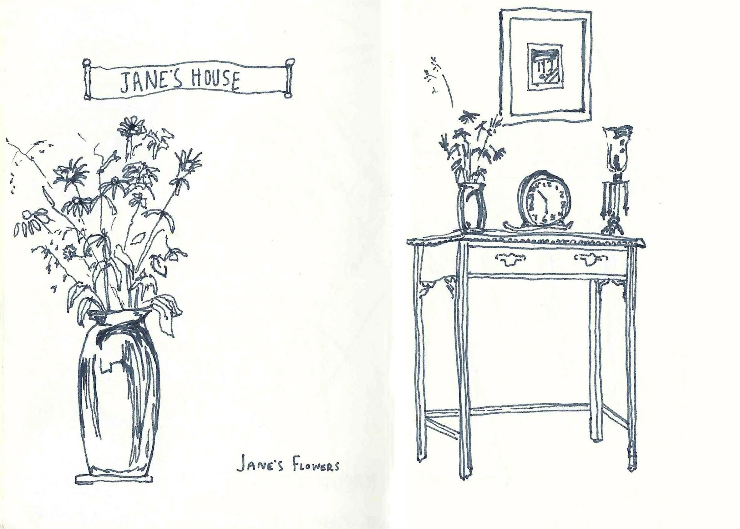 "JANE'S HOUSE" ;Pen on paper, Summer 2026
