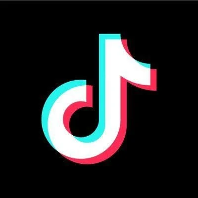 TikTok logo with a black background.