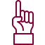 A hand with a raised index finger and a checkmark icon above it.