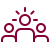 Abstract pink stick figure with one arm raised