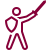A person drawing with a pink marker on a white surface.