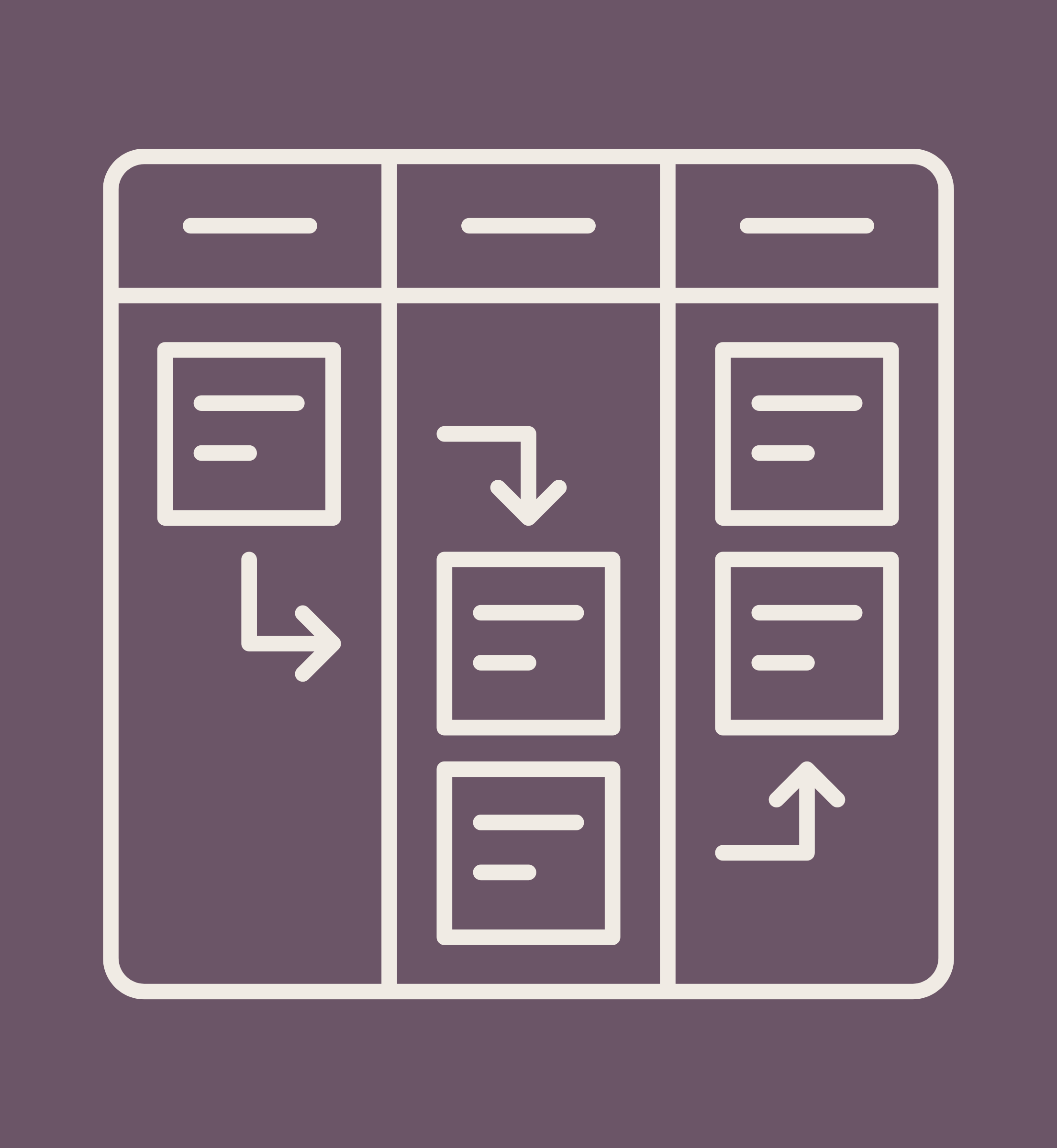 Line art illustration of a kanban board with task cards moving through columns. Service icon for Amatista Toro Solutions fractional project and product management consulting.