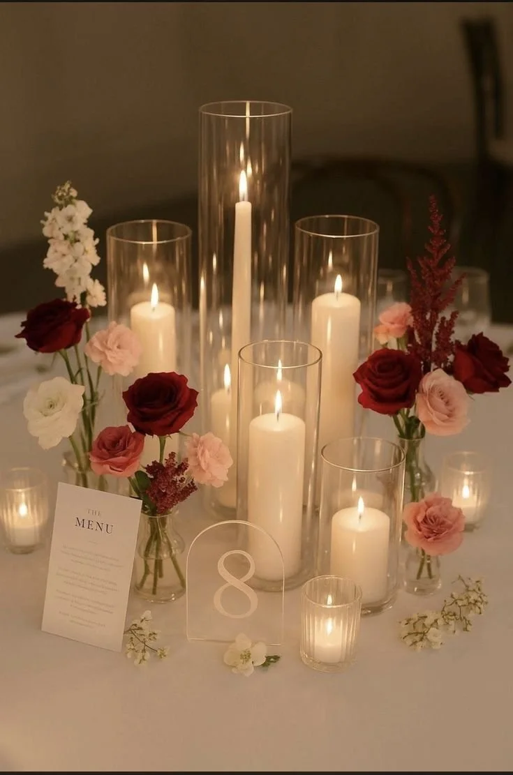 Layered candle centerpiece
