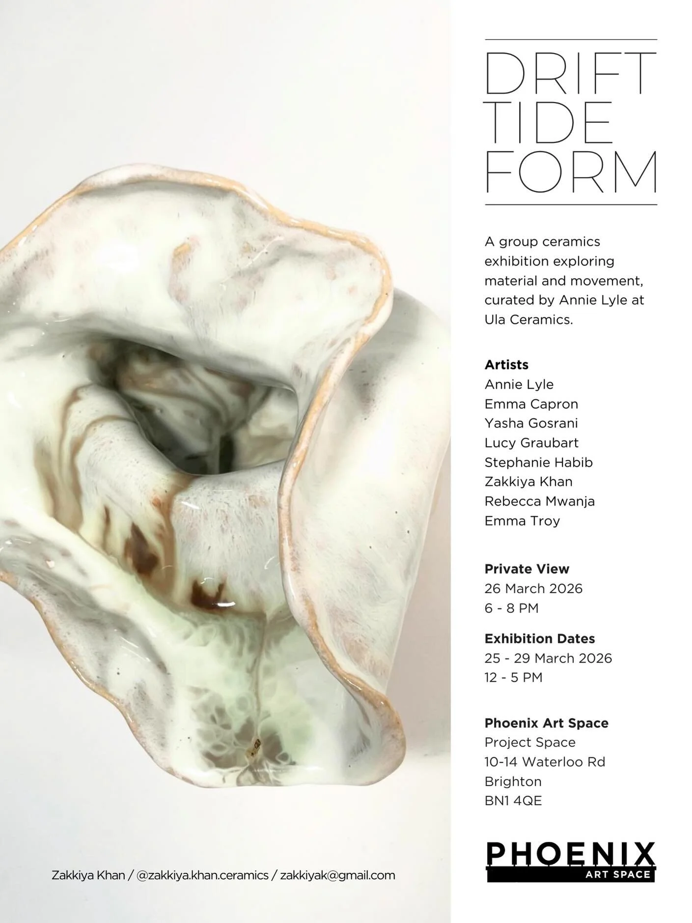 Anticipating the opening of our exhibition, Drift Tide Form. Come join us @phoenix_artspace on 25-29 March where I will be exhibiting my hand built ceramics for the first time alongside my very talented artist friends. The exhibition is curated by my