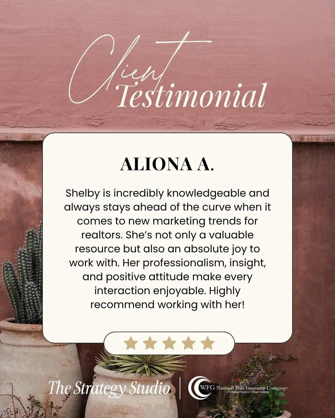 Thank you, Aliona, for the kind words and for trusting The Strategy Studio as a resource in your business! 

One of our biggest goals is to help our agents stay ahead of the curve with marketing that feels intentional, strategic, and aligned with whe