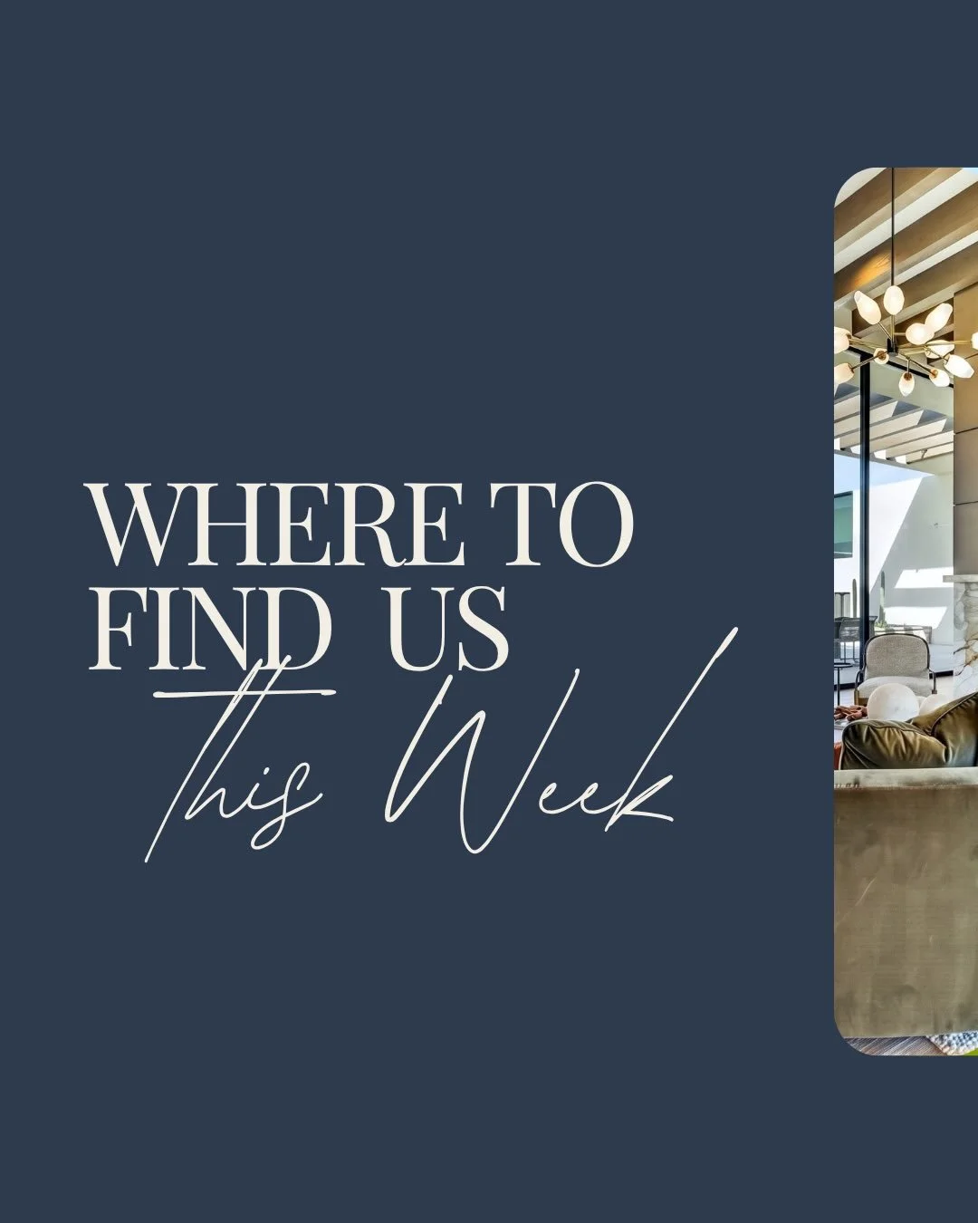 Where to find us this week&hellip;

Bret Hills is almost here!
 
Join us Thursday, September 10th from 4 - 8 pm for an elevated evening in Paradise Valley featuring cocktails, bites, and a first look at this stunning property.
 
6232 E Bret Hills Dr,