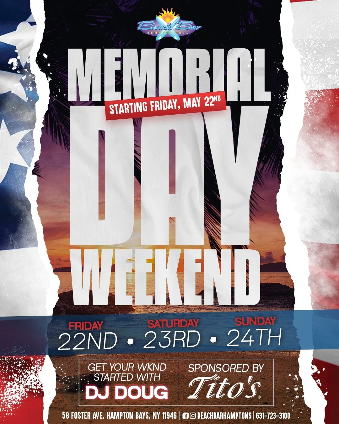 Memorial Day Weekend forecast: 100% chance of partying. Come party with DJ Doug and enter into your summer era!