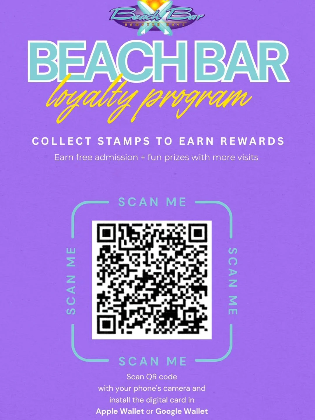 Join our loyalty program and start earning rewards!!!
Scan in every time you visit us on a Friday, Saturday or even on our WINGO nights.