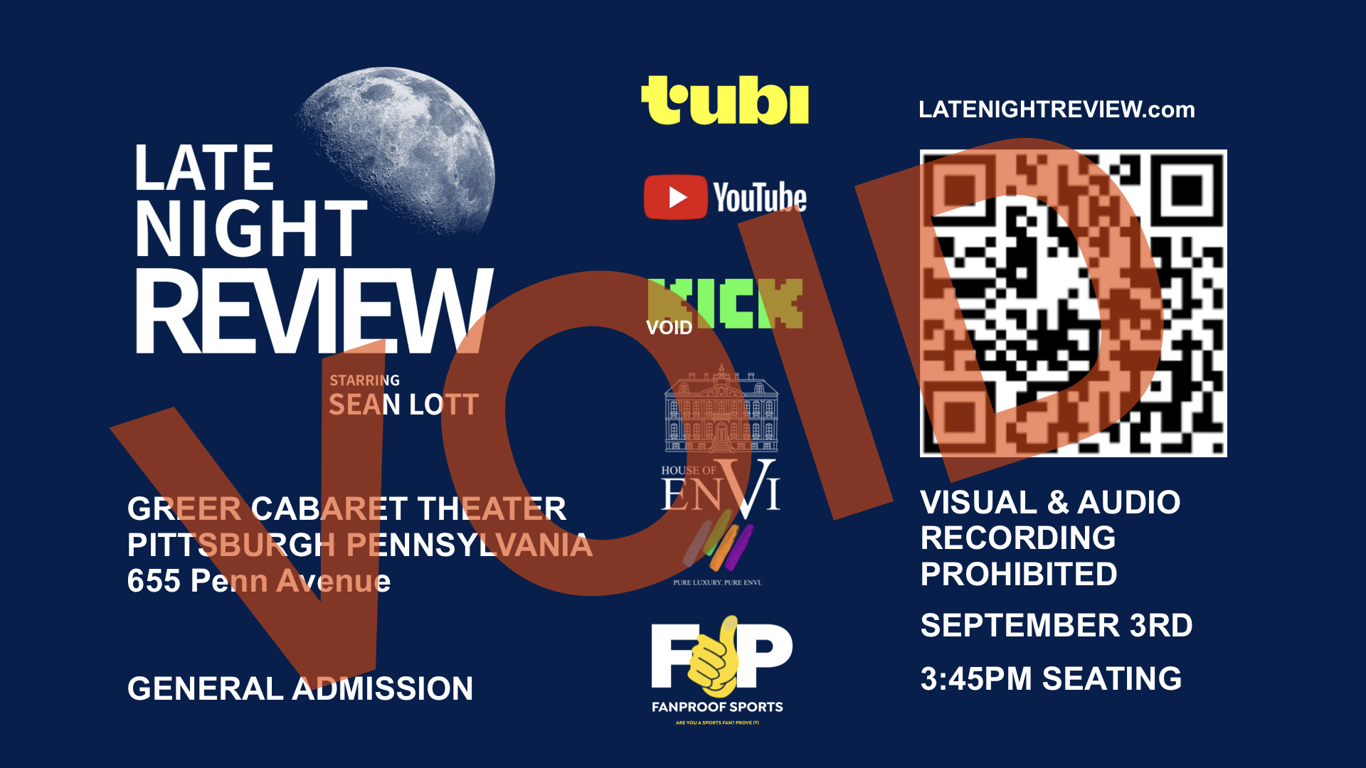 LATE NIGHT REVIEW TICKETS