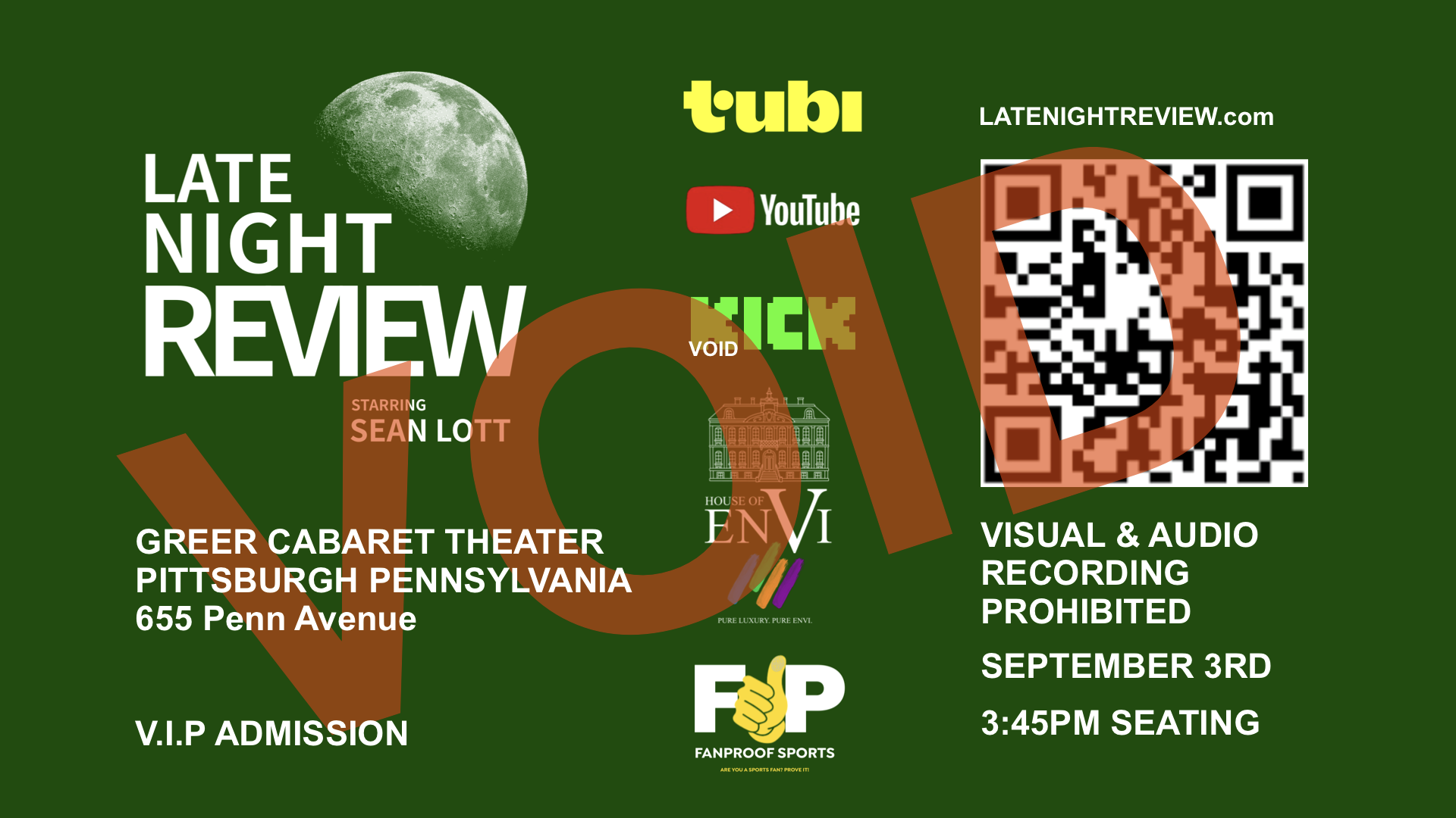 LATE NIGHT REVIEW TICKETS