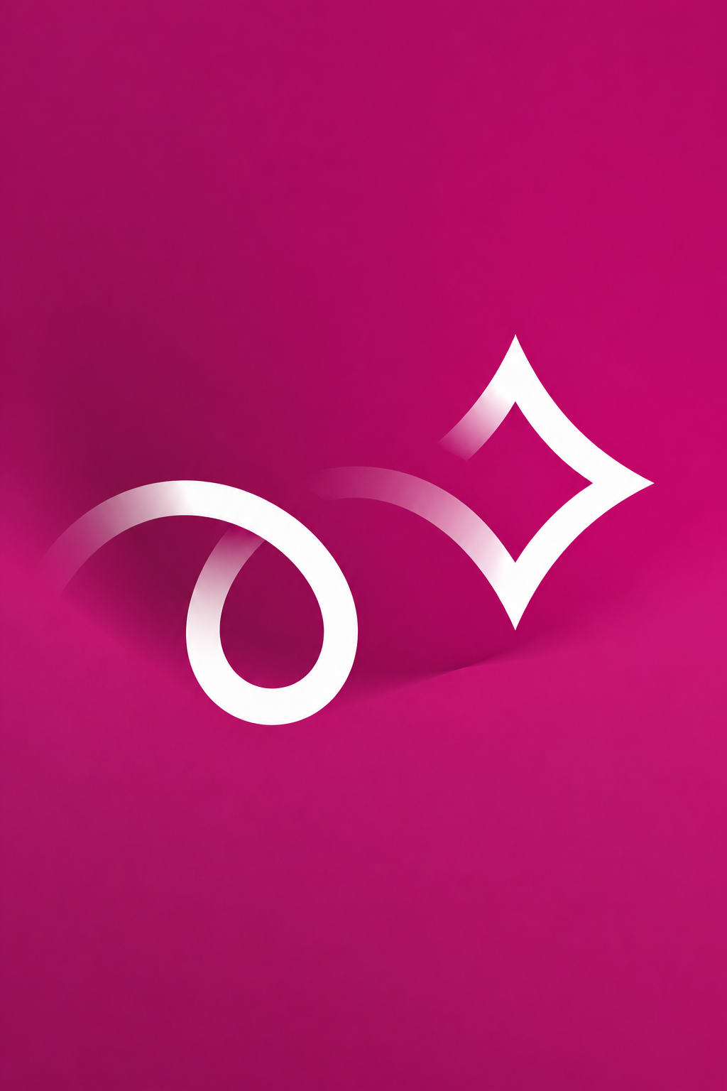 Witte eenvoudige iconen van een ring en een ster op een roze achtergrond.