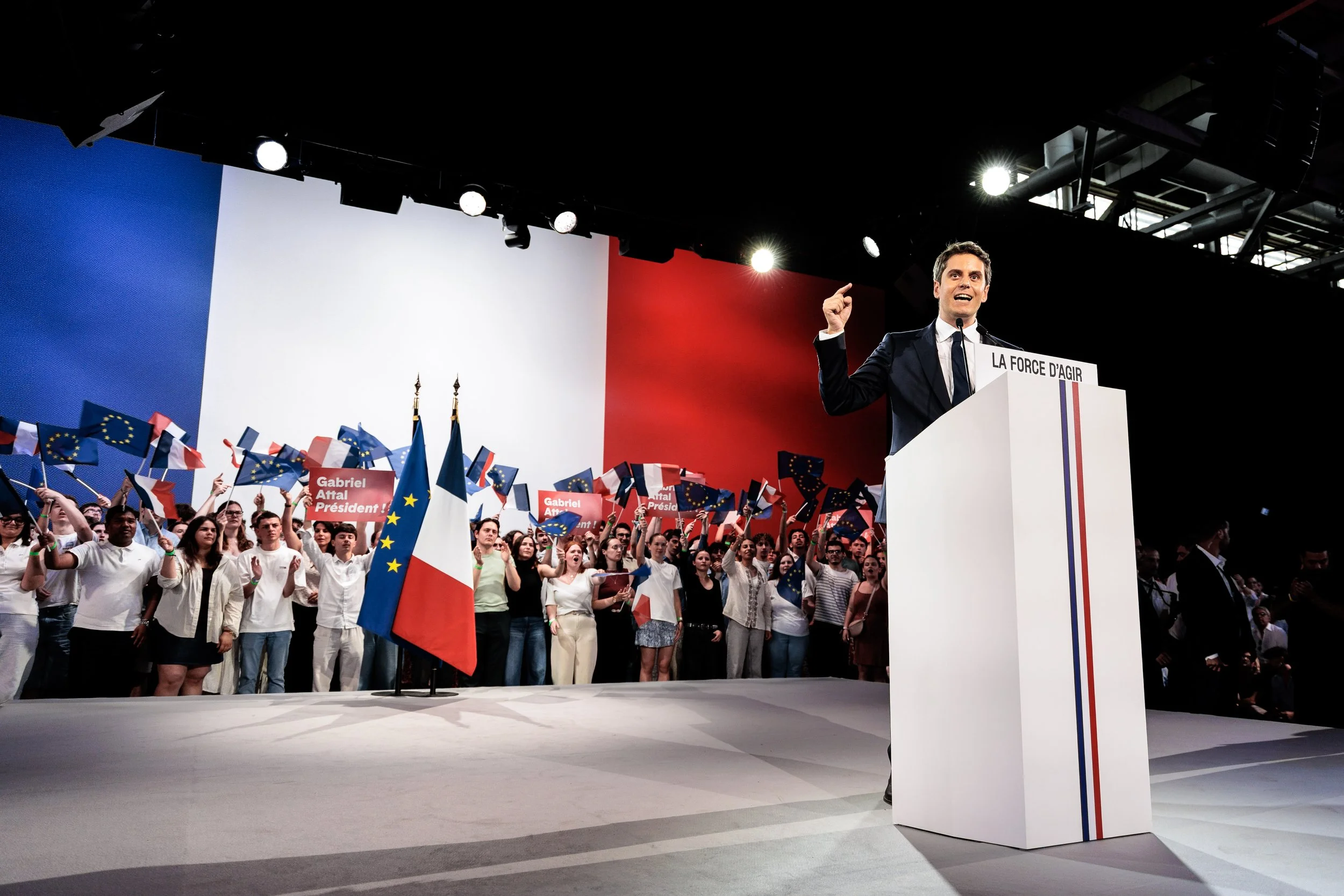 Premier meeting de Gabriel Attal  Présidentielle de 2027