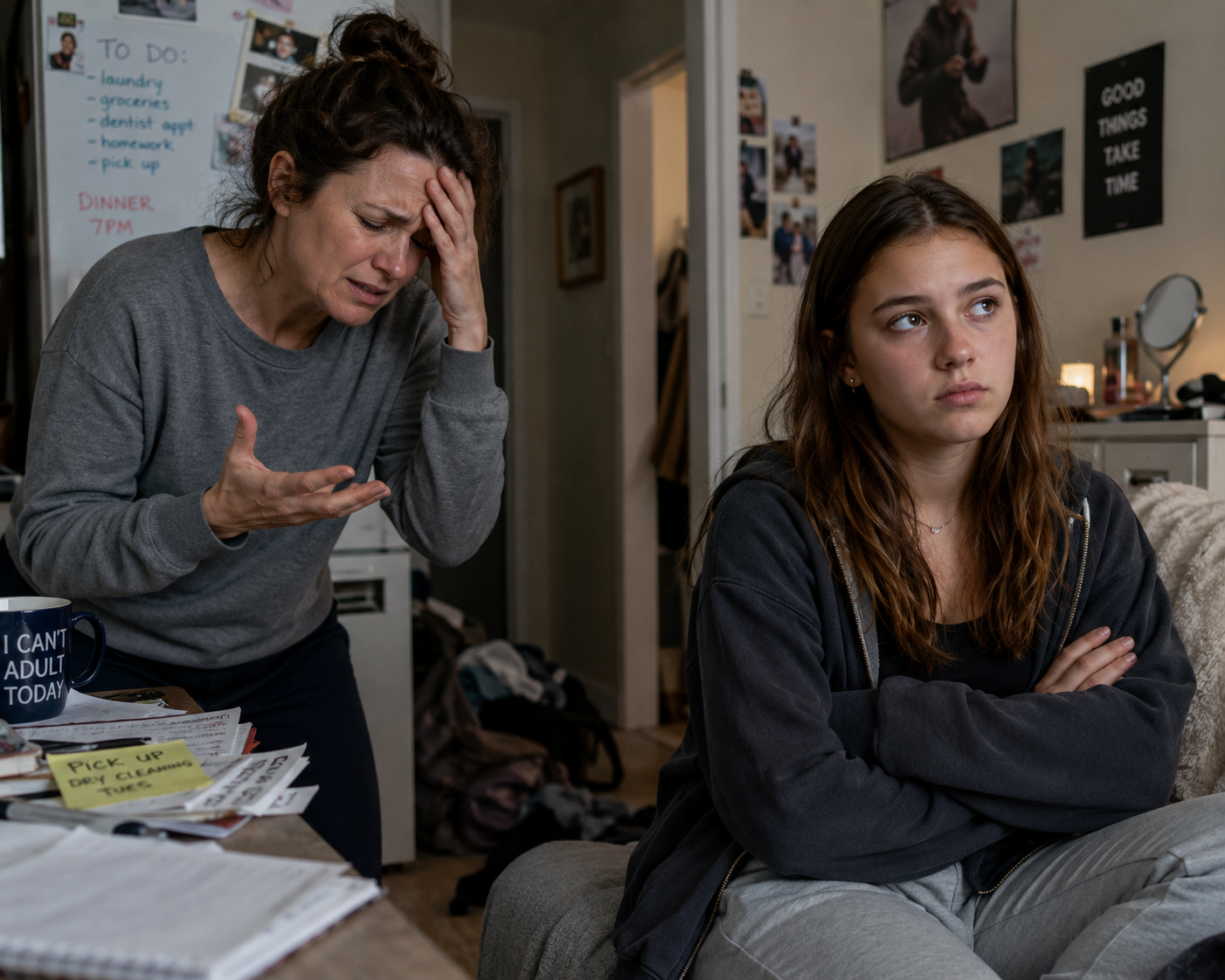 Parent struggling with child and teen anxiety and emotional overwhelm at home