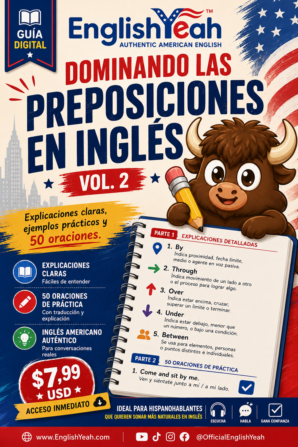 Dominando las Preposiciones en Inglés Vol. 2 | Guía Digital