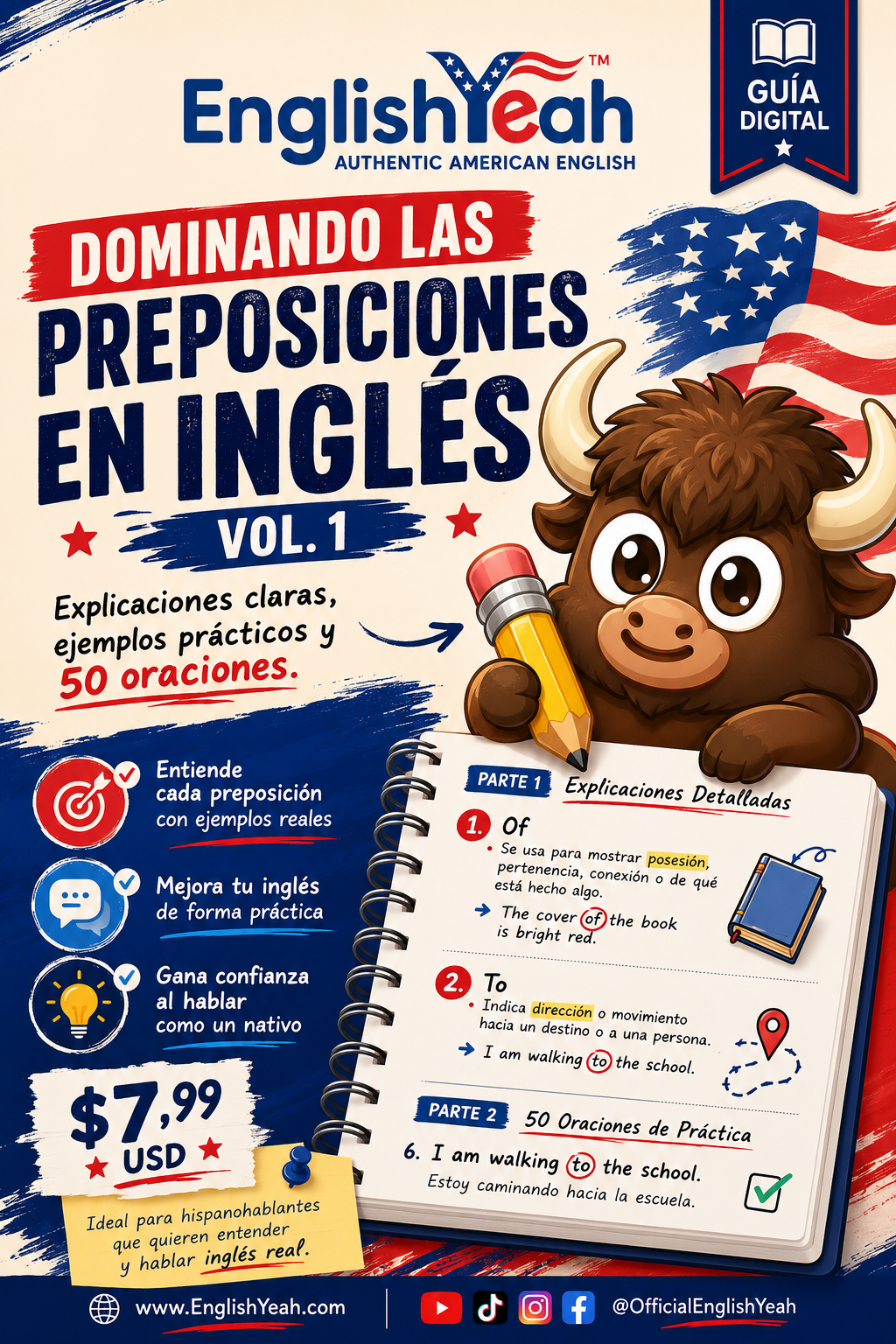 Dominando las Preposiciones en Inglés Vol. 1 | Guía Digital