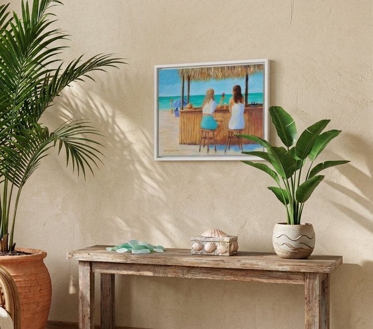 Girl Talk by Alan Zawacki hanging in room.png