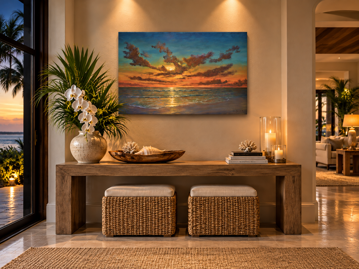 Sunset Reflections by Alan Zawacki in Coastal Foyer.png