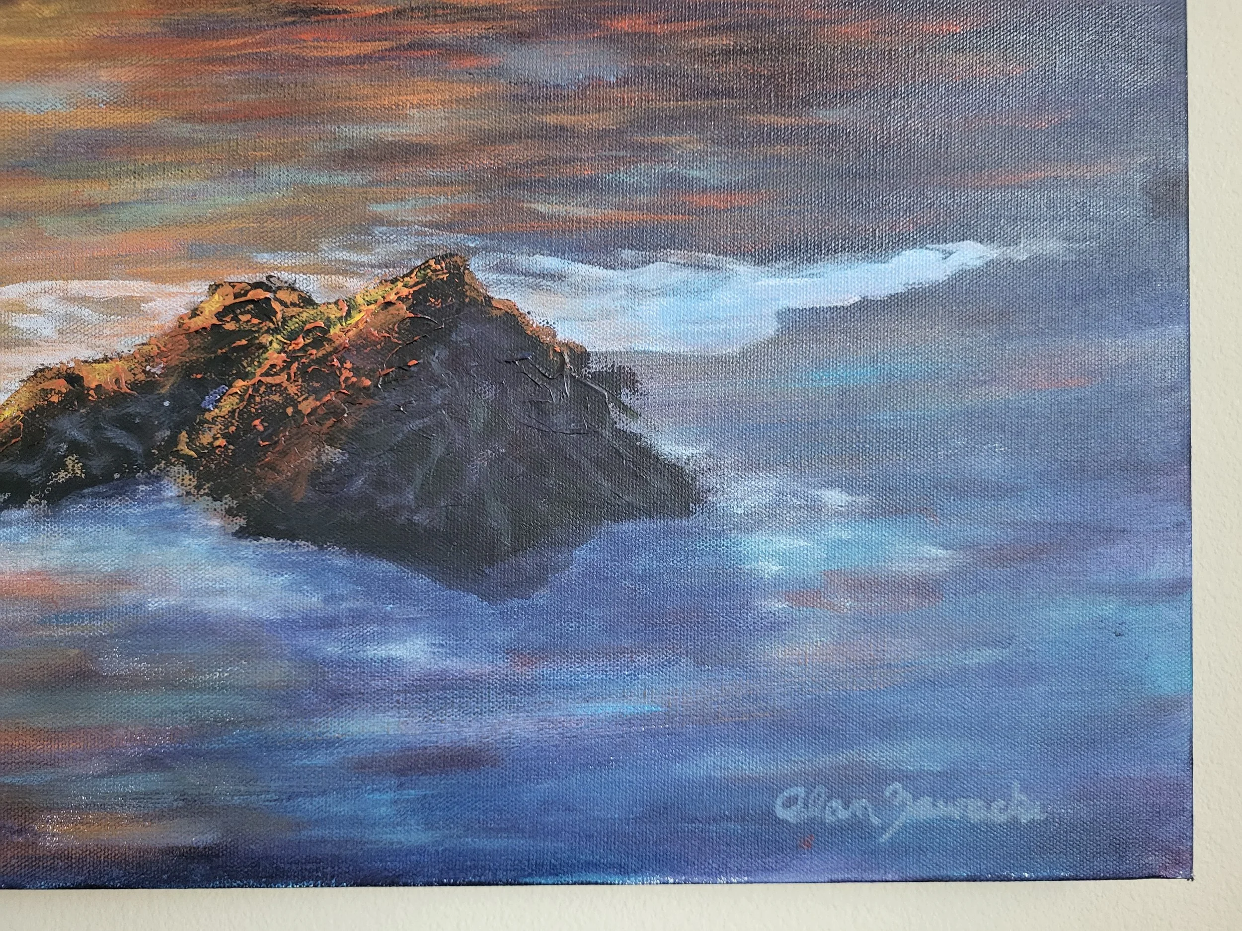 Sunset on the Rocks by Alan Zawacki - close up signature.jpg