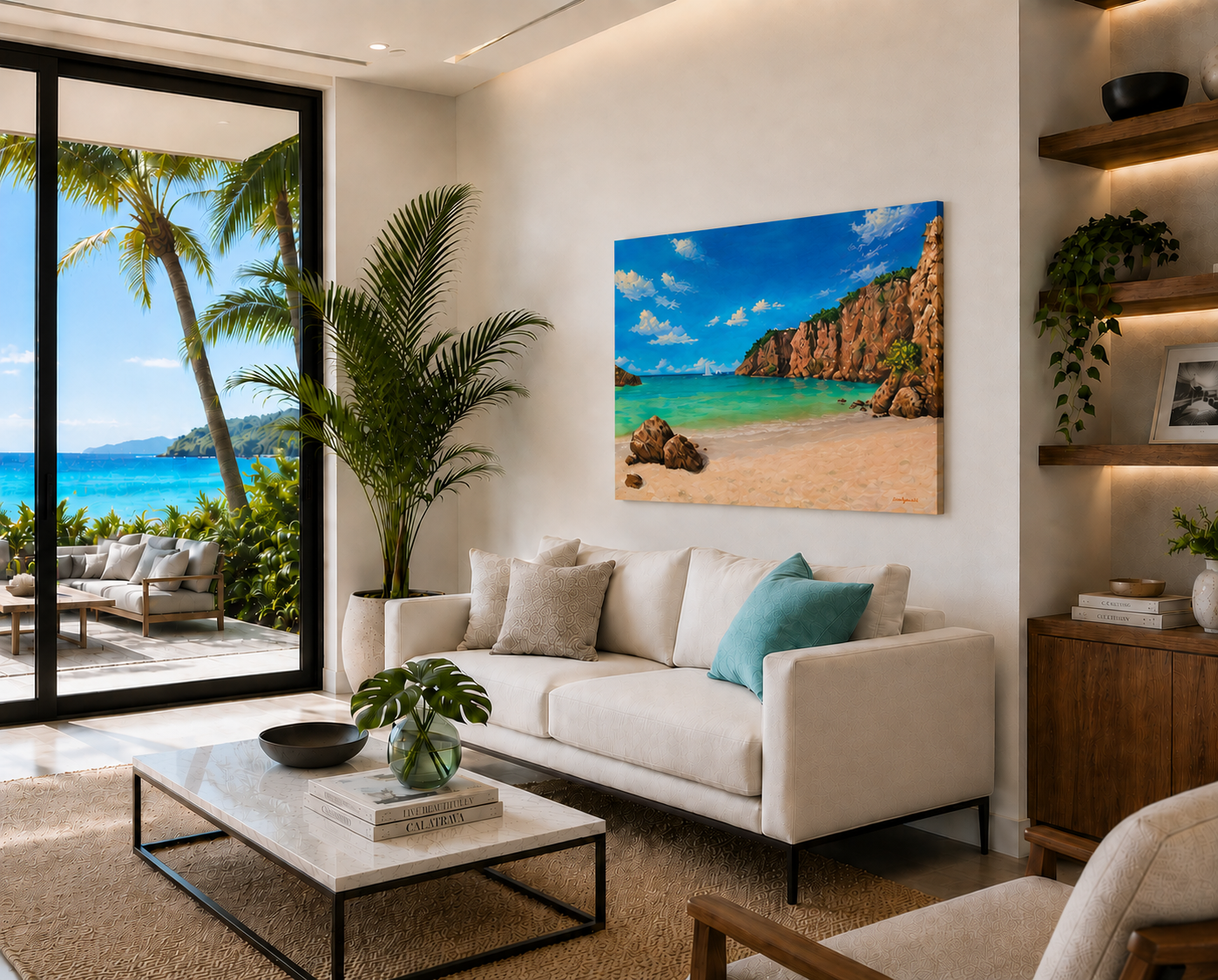 Little Bay Cliffs by Alan Zawacki - on wall 2.png