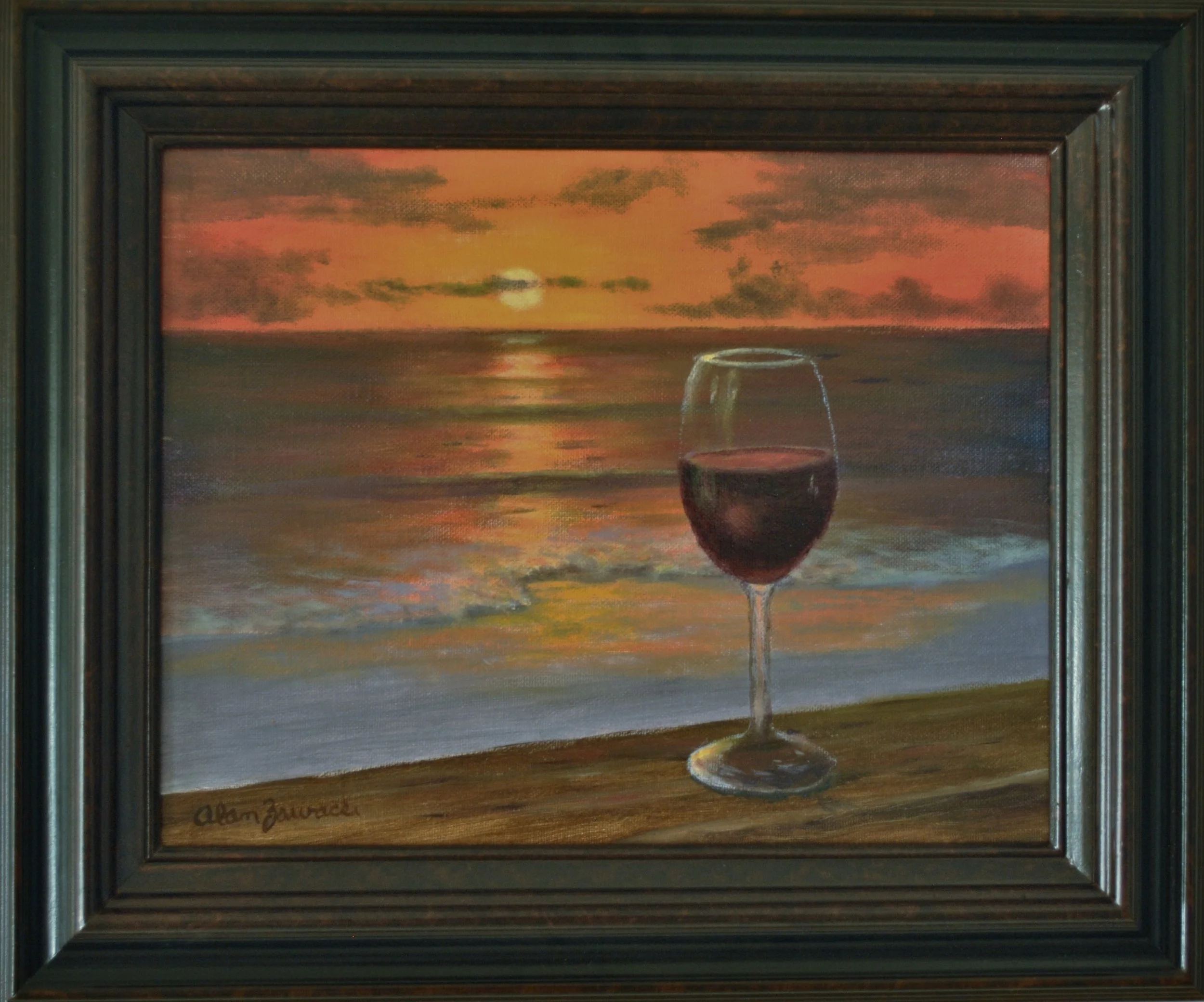 Red Wine Sunset by Alan Zawacki - in frame (2).JPG