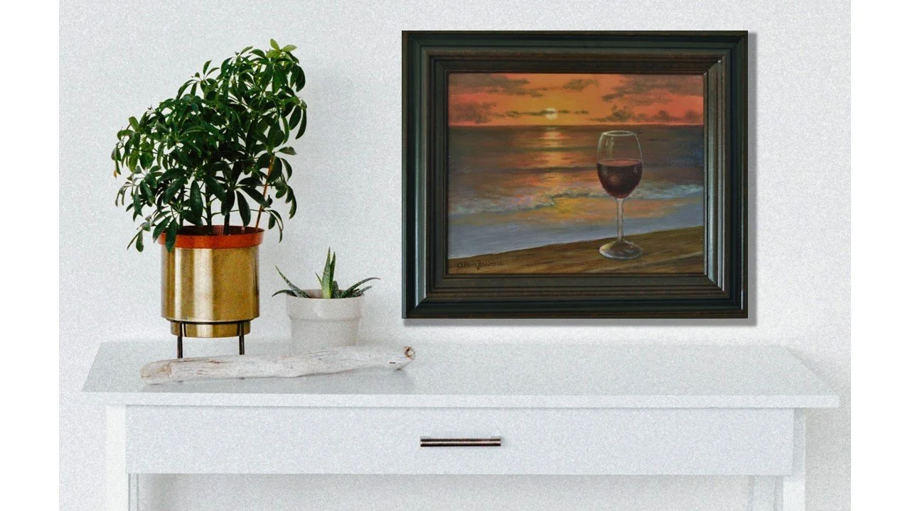 Red Wine Sunset by Alan Zawacki with white desk.jpg