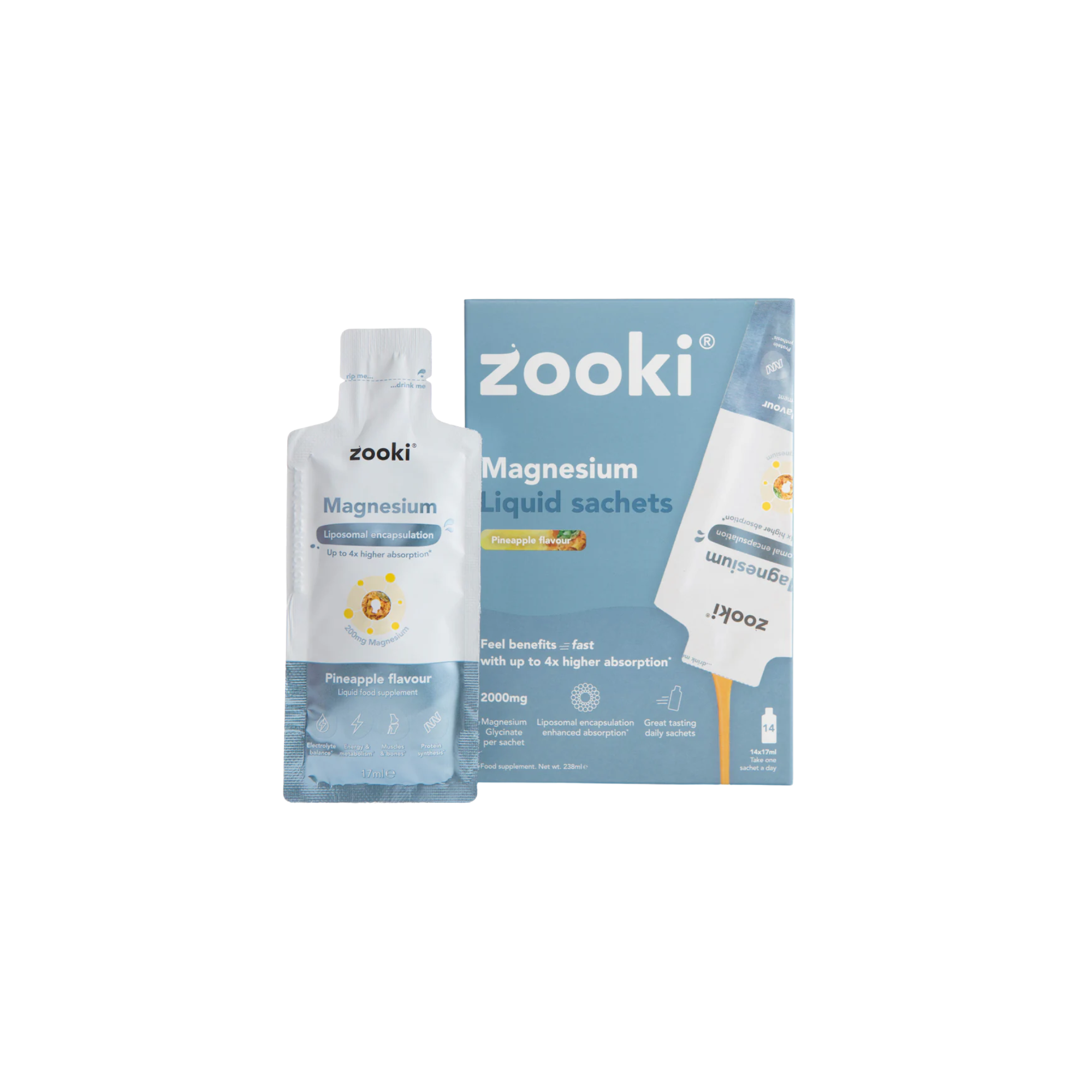 Magnesium Glycinate, Liposomal Liquid Sachets