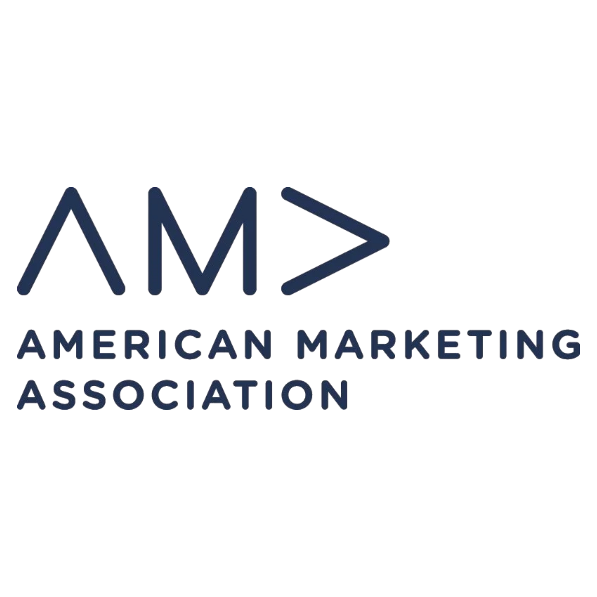 Logo of the American Marketing Association with stylized 'AMA' letters and the full name below
