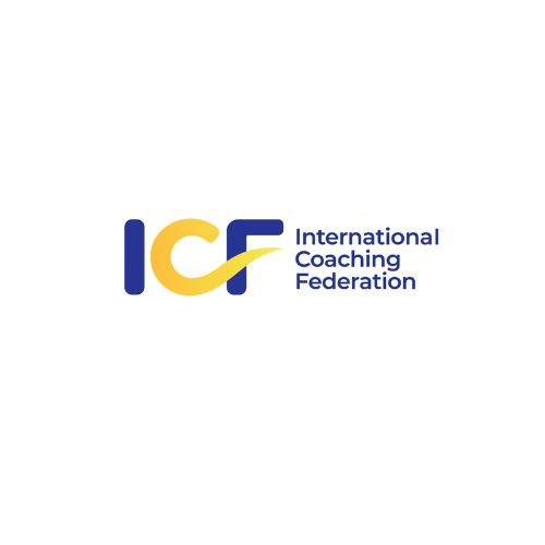 Logo of the International Coaching Federation featuring stylized letters IC with a yellow check mark design and the organization's name.