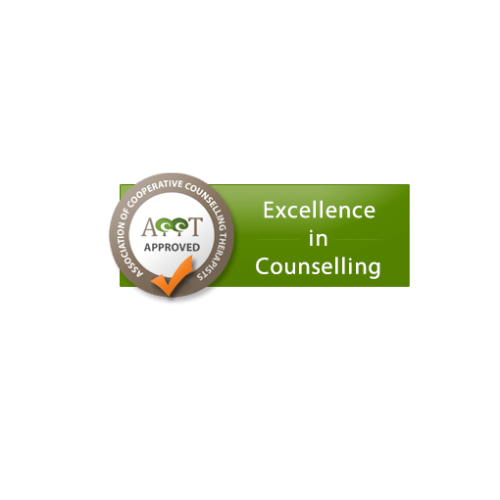 Logo for the Association of Cooperative Counselling Therapists (ACCT), with text 'Excellence in Counselling'