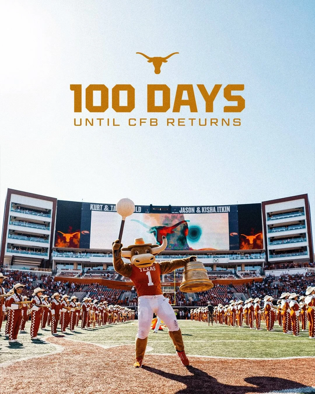 T-minus 100 days

📸:
Alabama: Riley Thompson
Oregon: Ali Gradischer
Tennessee: Jim Boofer
Ohio State: @theohiostateuniversity 
LSU: @lsusports 
Texas: @texaslonghorns 
Texas Tech: John E. Moore III
Penn State: Steven Walter
Miami: Matt Pendleton
Geo