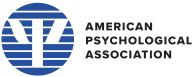 Logo of the American Psychological Association featuring a blue circular emblem with stylized human figures and the organization's name.