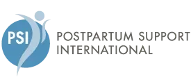 The Postpartum Support International logo featuring a blue and gray design with the words 'PSI' prominently displayed.