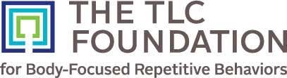Logo of The TLC Foundation, featuring a green and blue geometric design and the text 'The TLC Foundation for Body-Focused Repetitive Behaviors'.