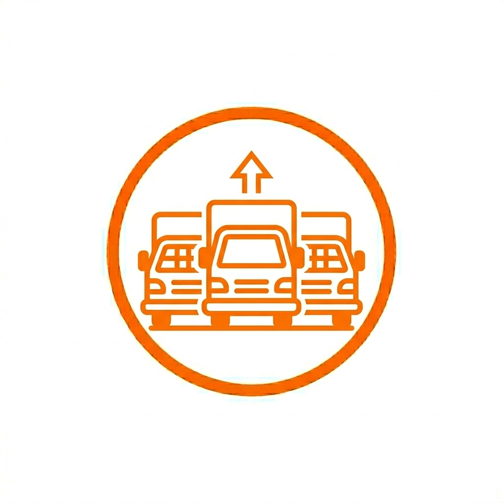 Señal de tráfico en color naranja que indica que los autos deben avanzar recto.