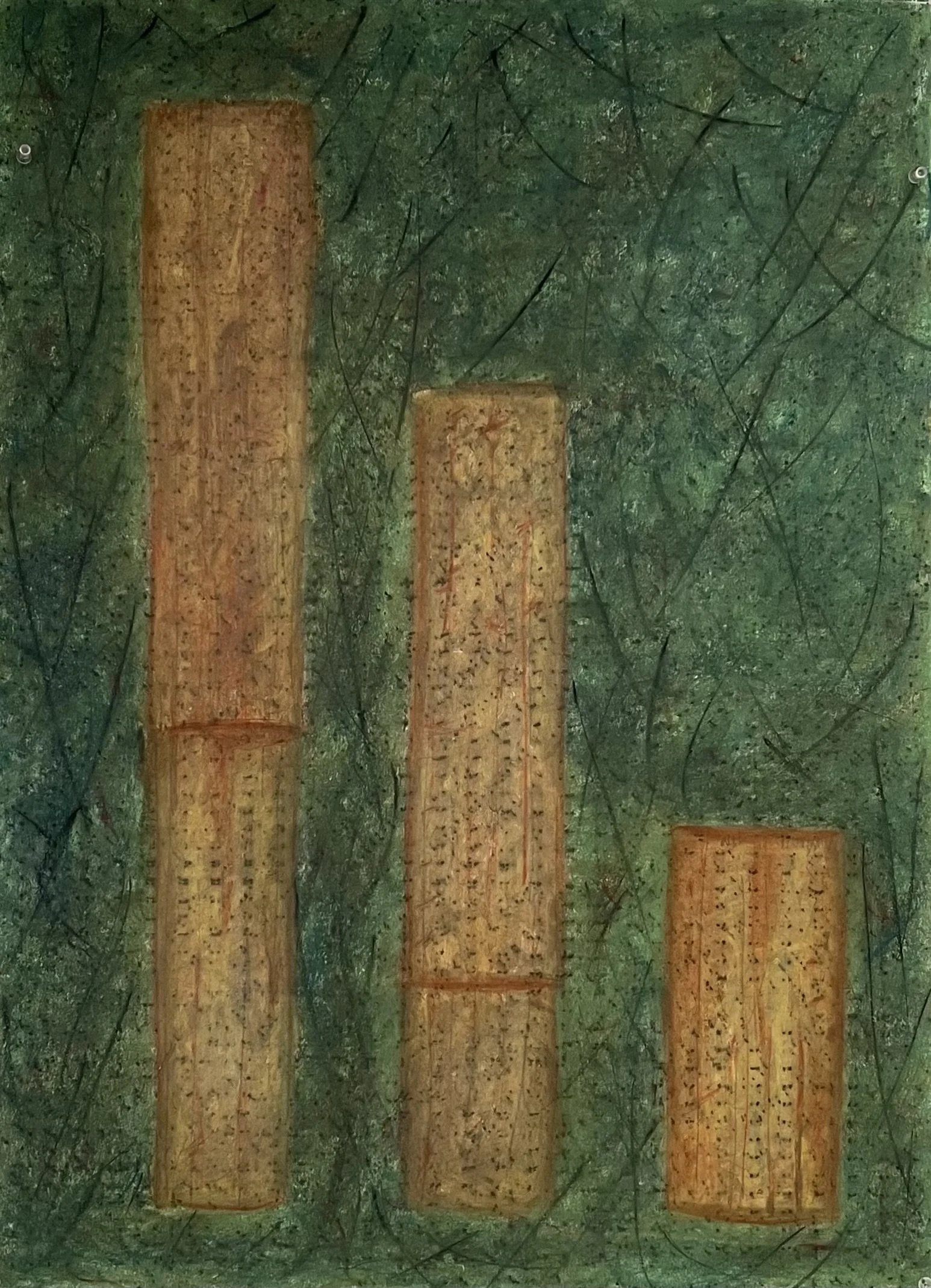  Bamboo  
Soft pastels, wax rubbing | 27" x 36"