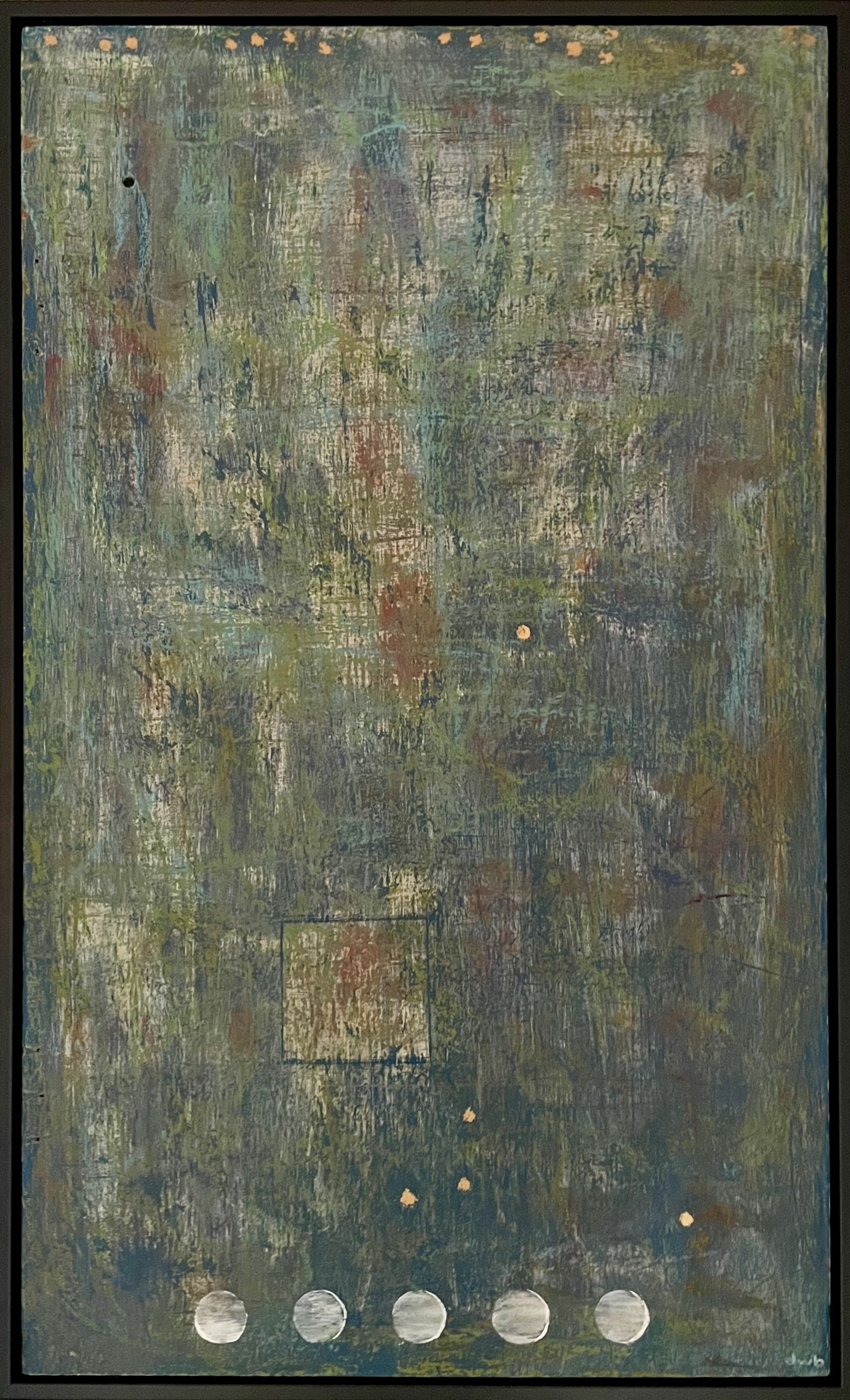  Memories  
Oil pastels, acrylic, gold leaf, on salvaged wood | 19" x 31"