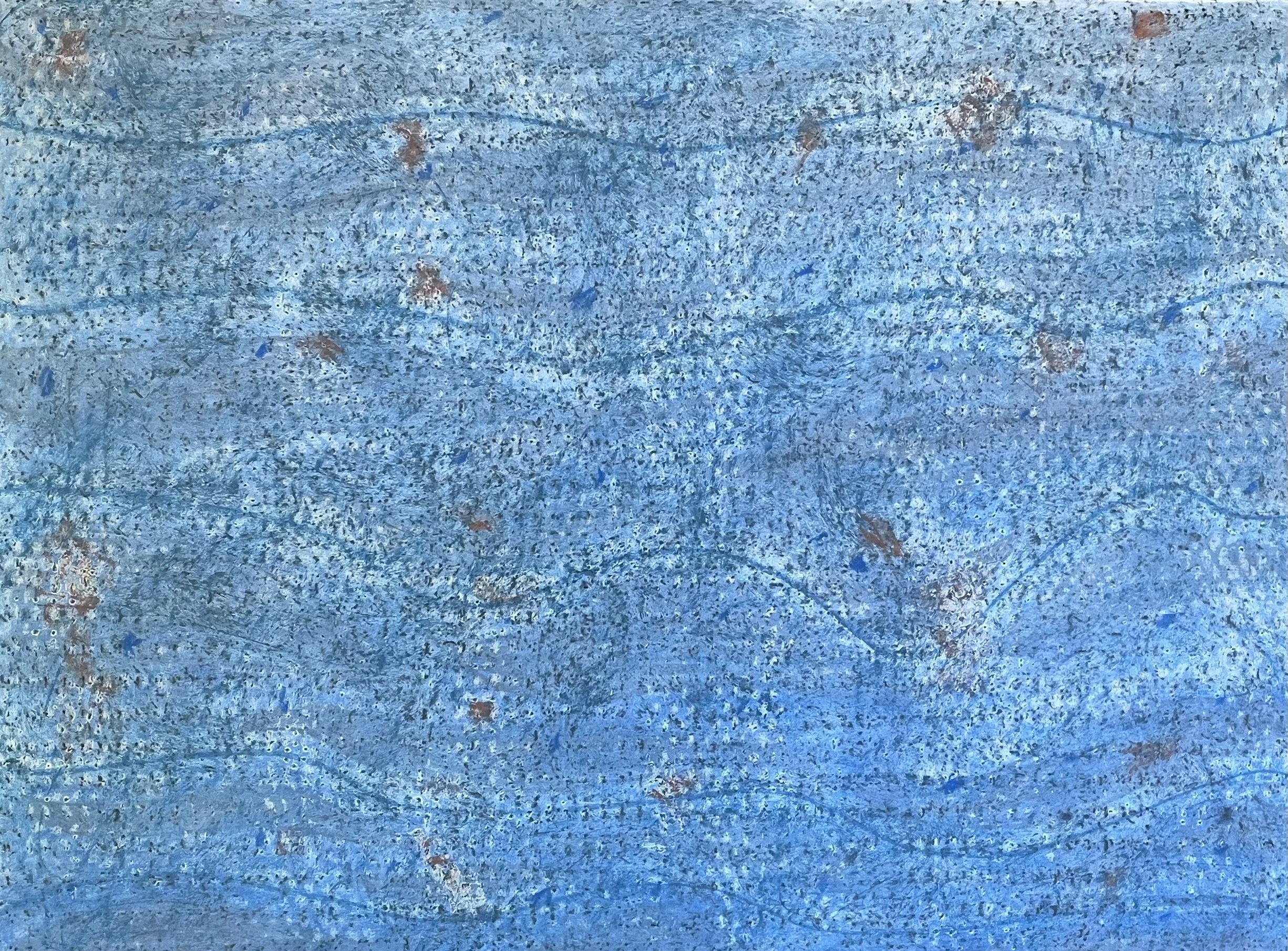  Ocean Music  
Soft pastels, acrylic, screen print, wax rubbing | 36" x 27"