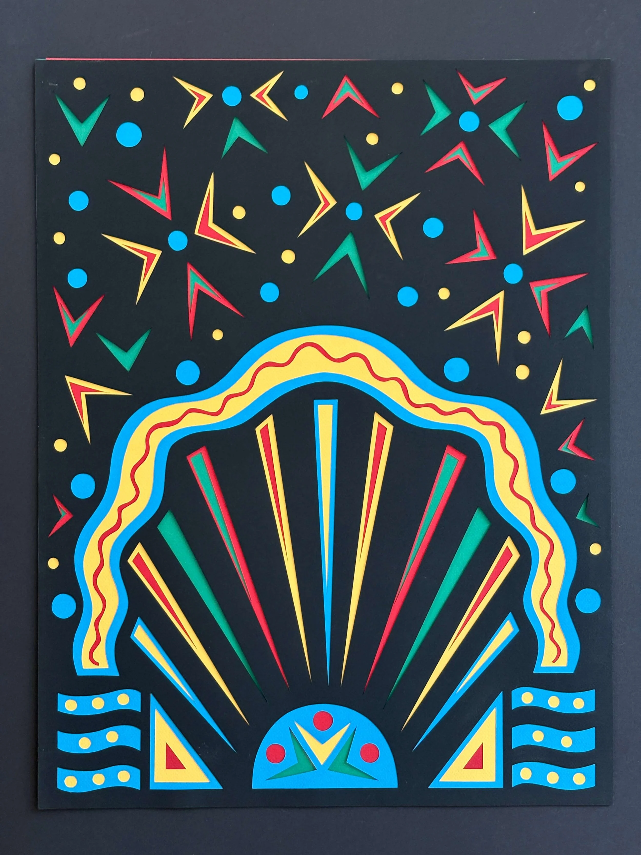  Sunset  
Layered paper cuttings | 19.5" x 25.5"