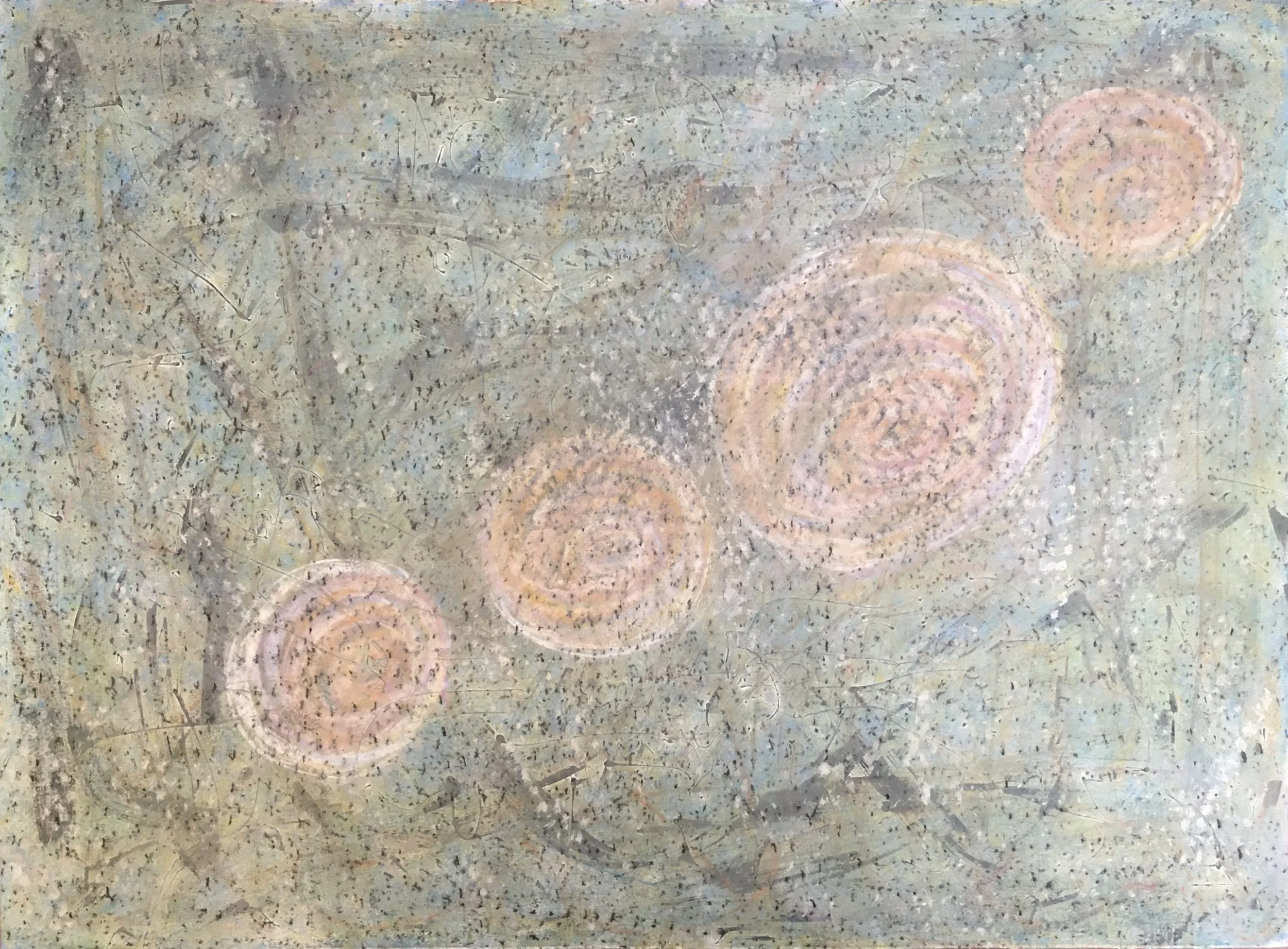  Blooming Flowers  
Soft pastels, acrylic, screen print, wax rubbing | 36" x 27"