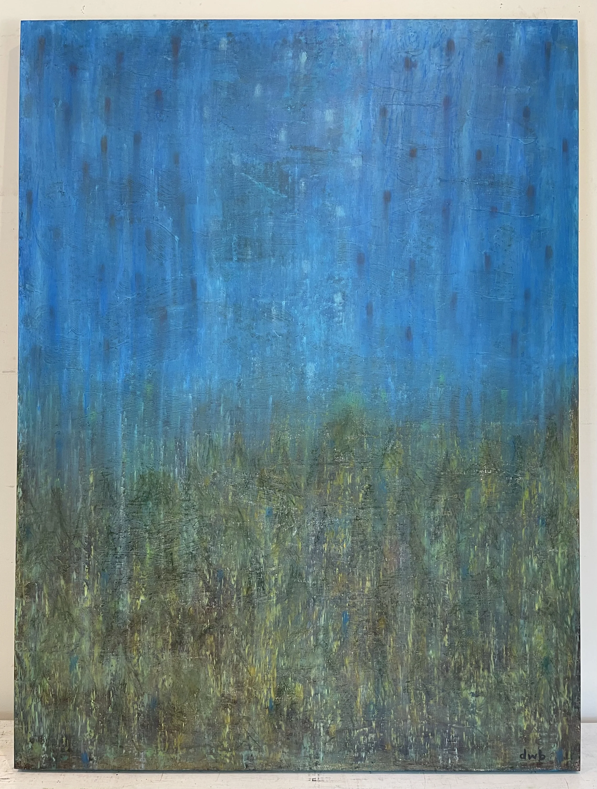  Deep Field  
Acrylic, oil pastels, on cradled wood panel | 31" x 41"