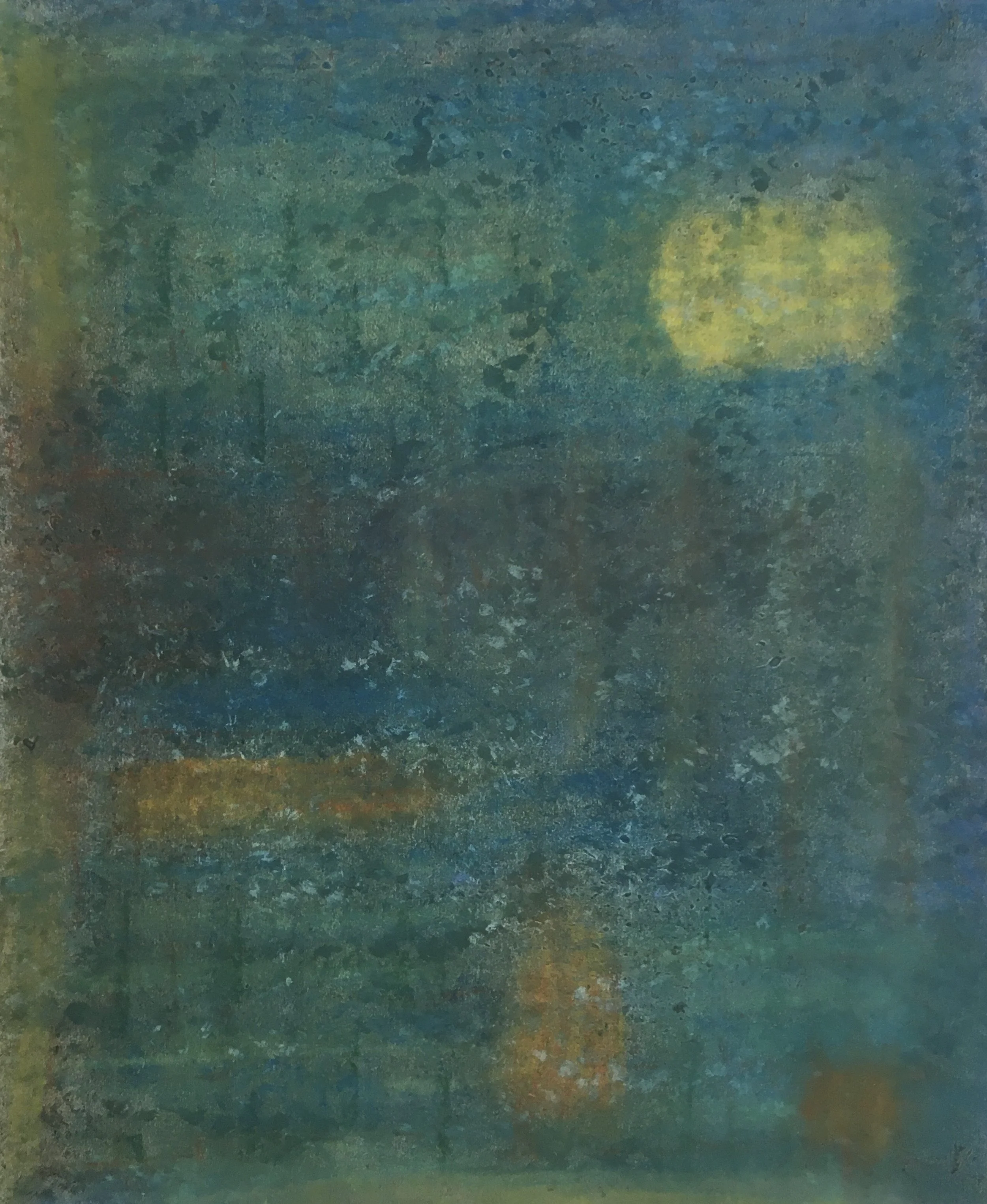  October Moon  
Soft pastels, acrylic, screen print | 19" x 22"