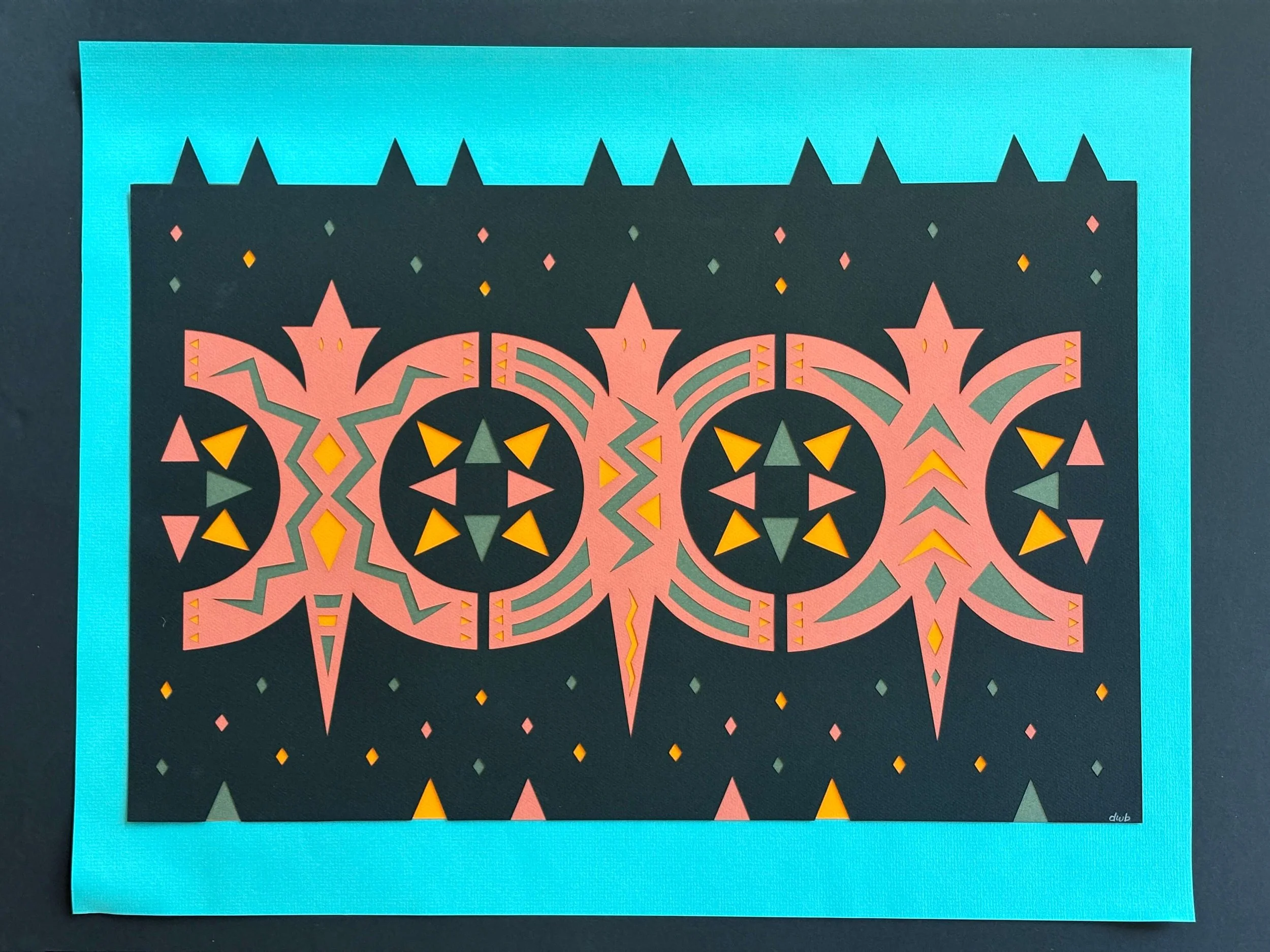  SW Lizards  
Layered paper cuttings | 28" x 22"