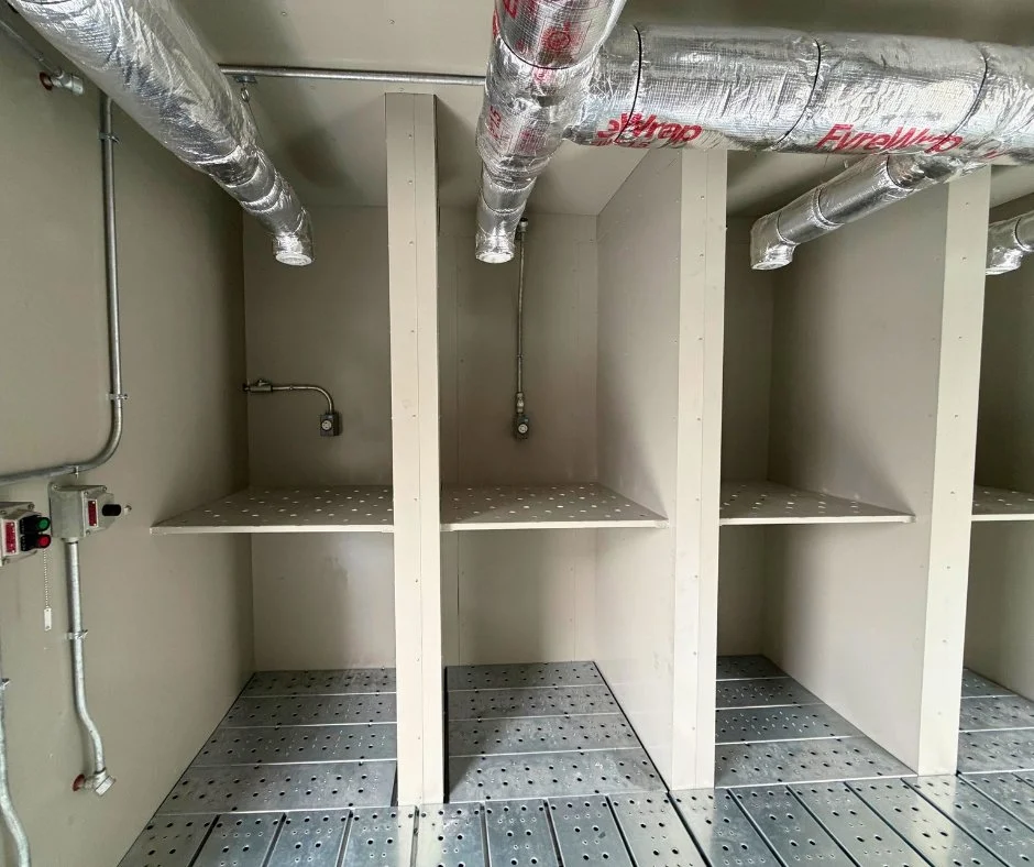Interior of a custom specialty building produced by Securall.