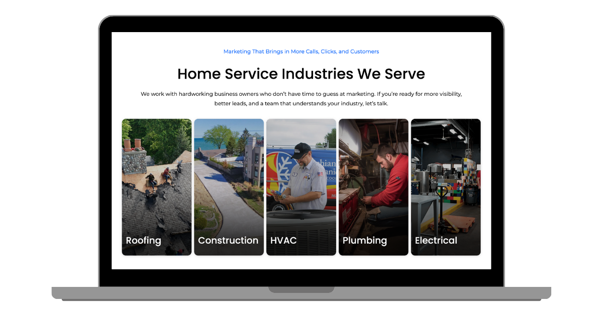 Home Services Industry Section on Sera Group's Home Services Marketing Page