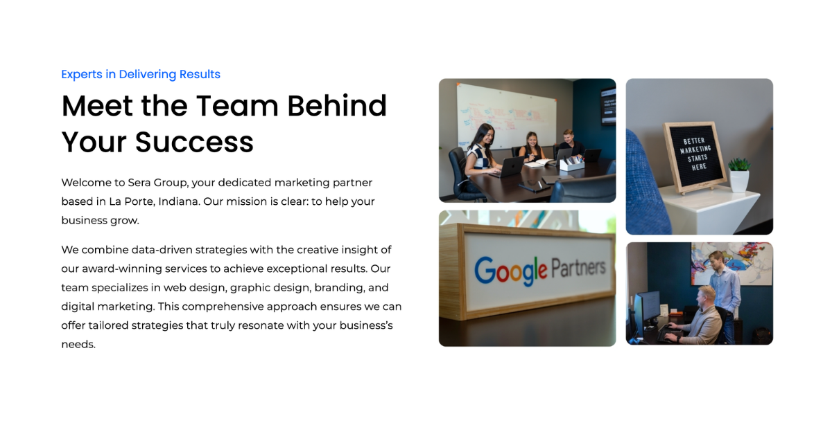 Sera Group About Us "Meet the Team" section