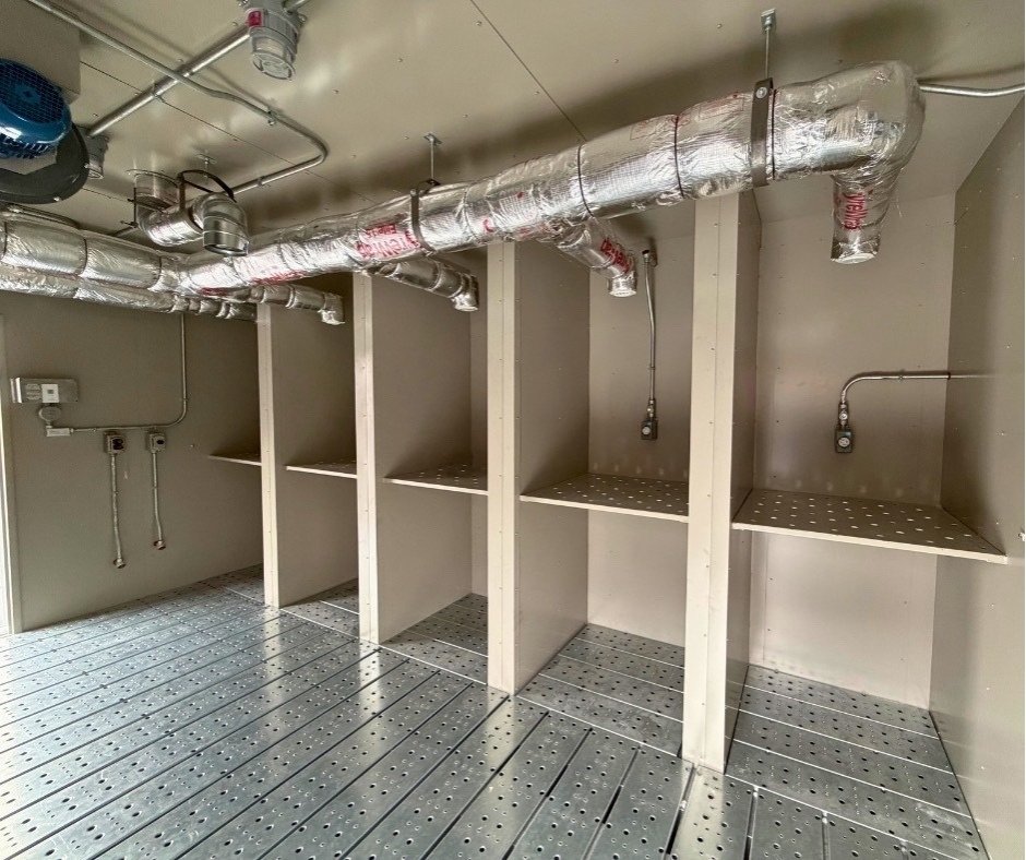 Interior of a custom specialty safety building produced by Securall.