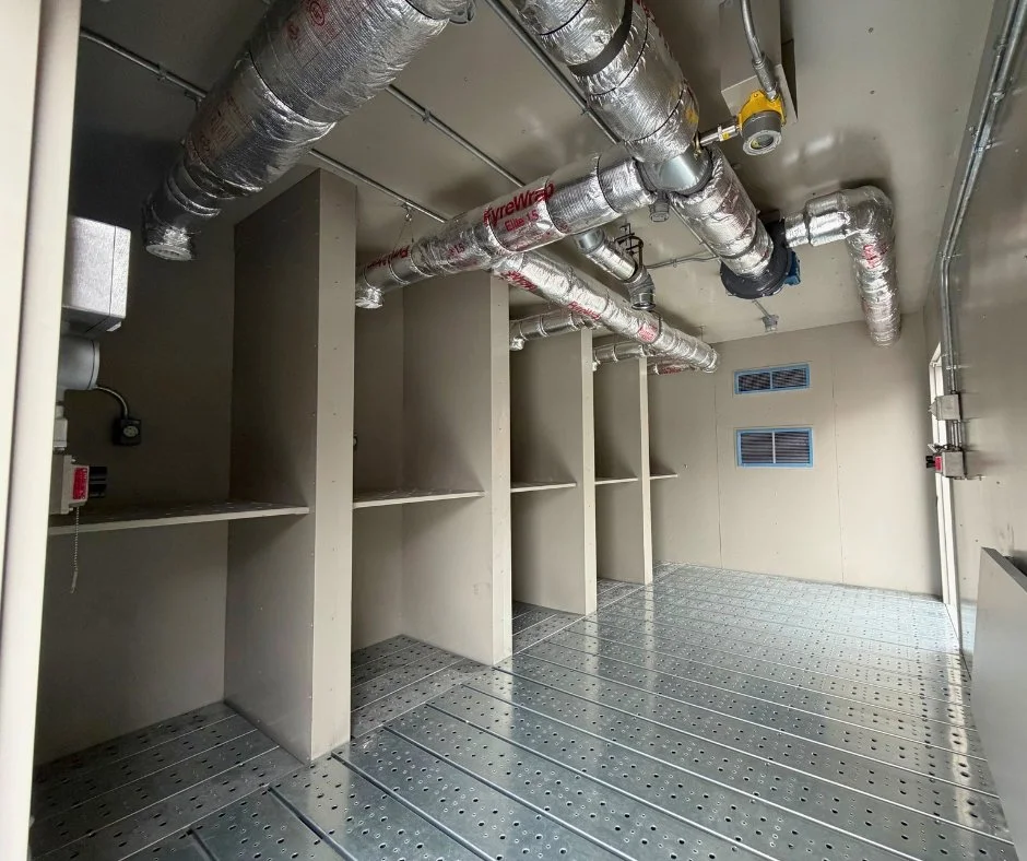 Interior of a custom specialty safety building produced by Securall.