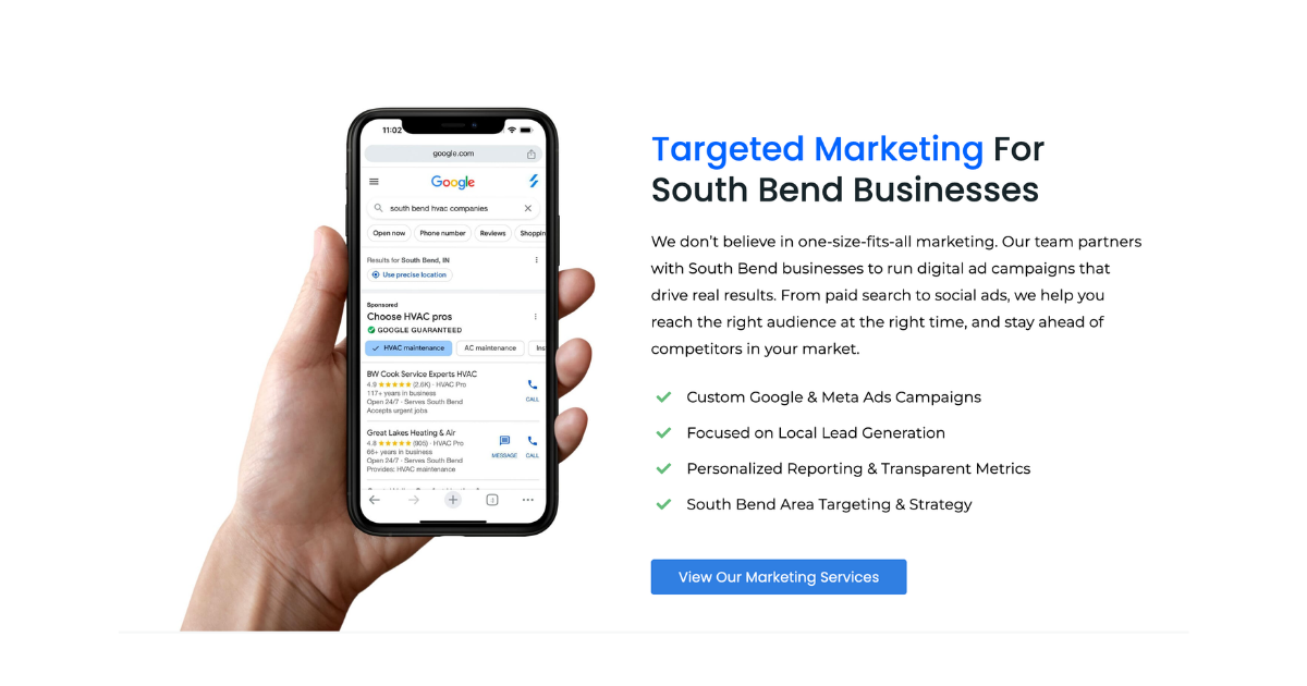 Marketing Section on South Bend Marketing Page